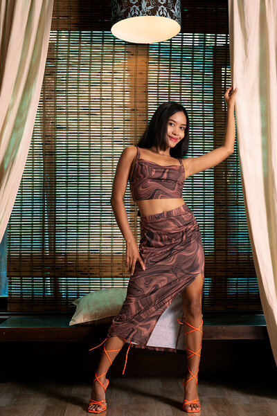 Model Namy Asian in Bamboo Blinds